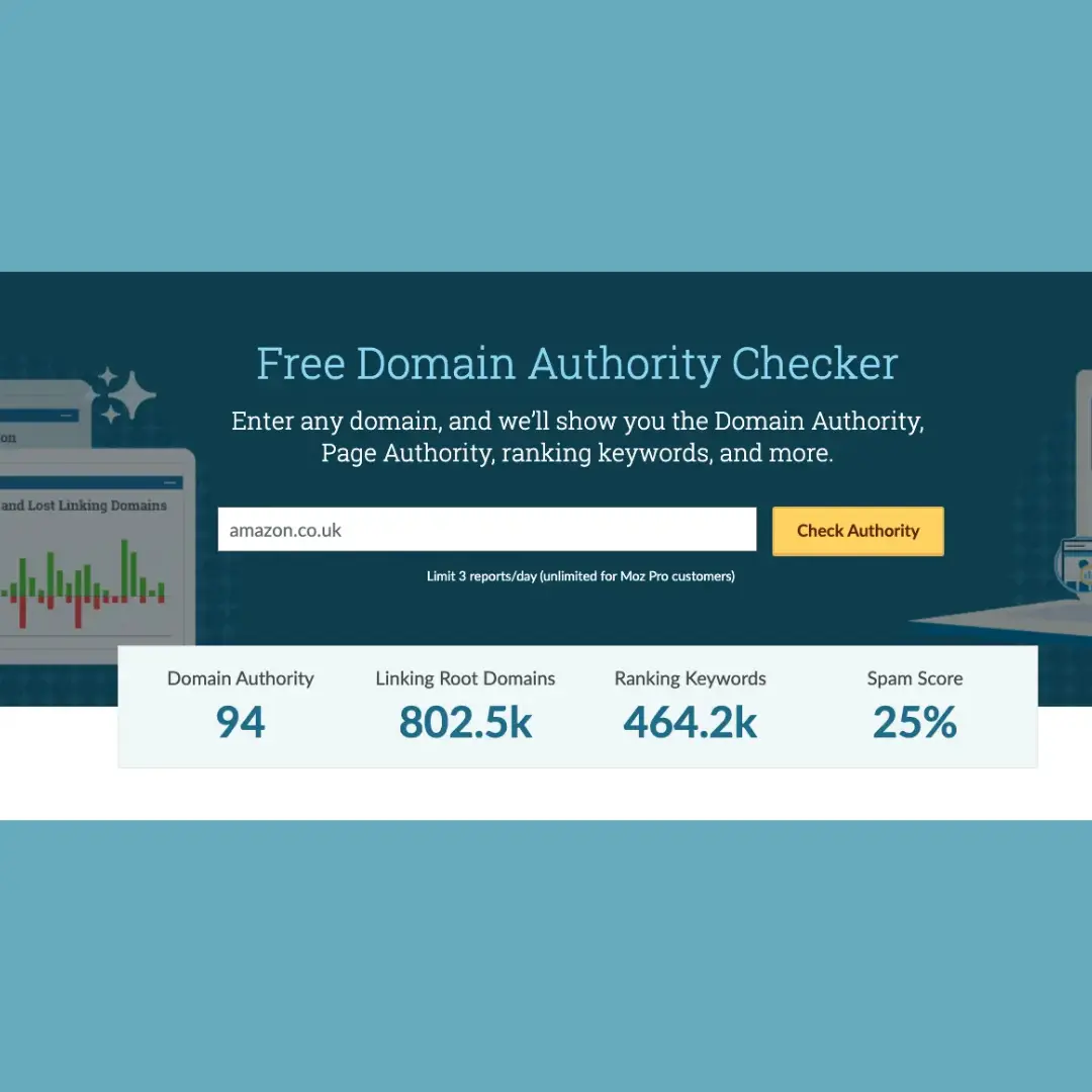 domain authority check on amazon